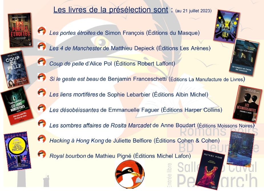 Présélection de livres pour le 1er prix du Goéland Masqué 2024